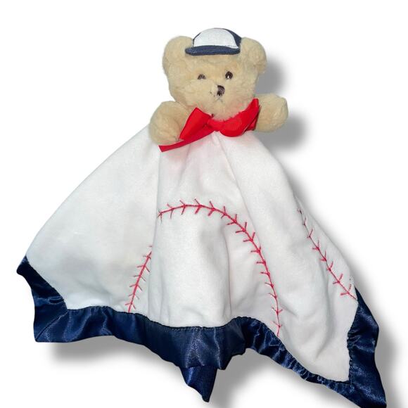 Bearington 18" Baby Lovey Lil Slugger Baseball Bear Snuggler Security Blanket - Picture 11 of 12